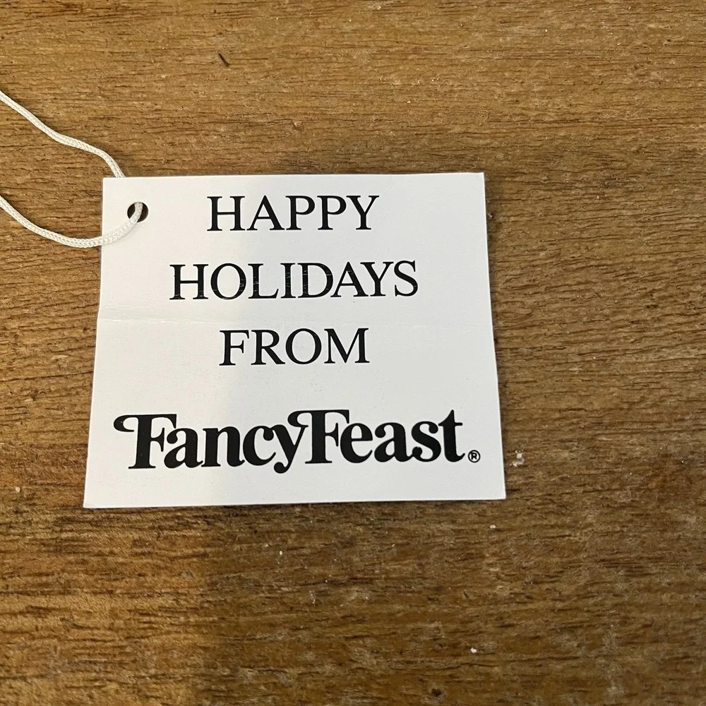 VTG 1992 Fancy Feast‎ Christmas Cat Ornament by Russ Berrie w/ Box & Tag Holiday